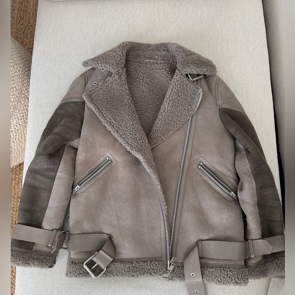 All Saints Hawley Shearling Jacket - Small